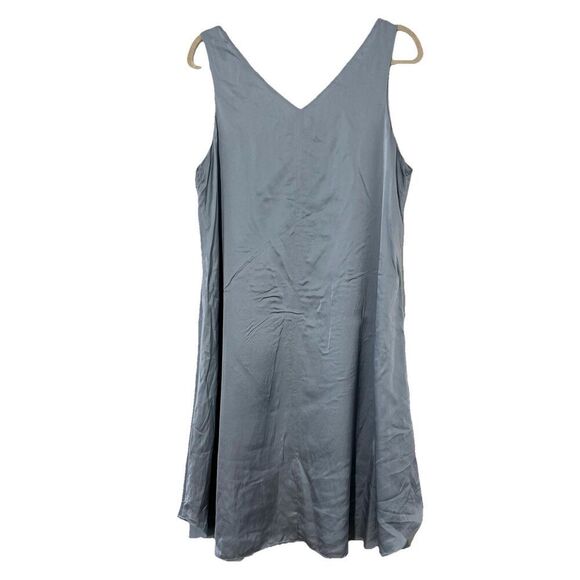 Eileen Fisher Dress Size M Silk Gray V Neck Sleeveless Flowy Summer Vacation - Picture 2 of 7